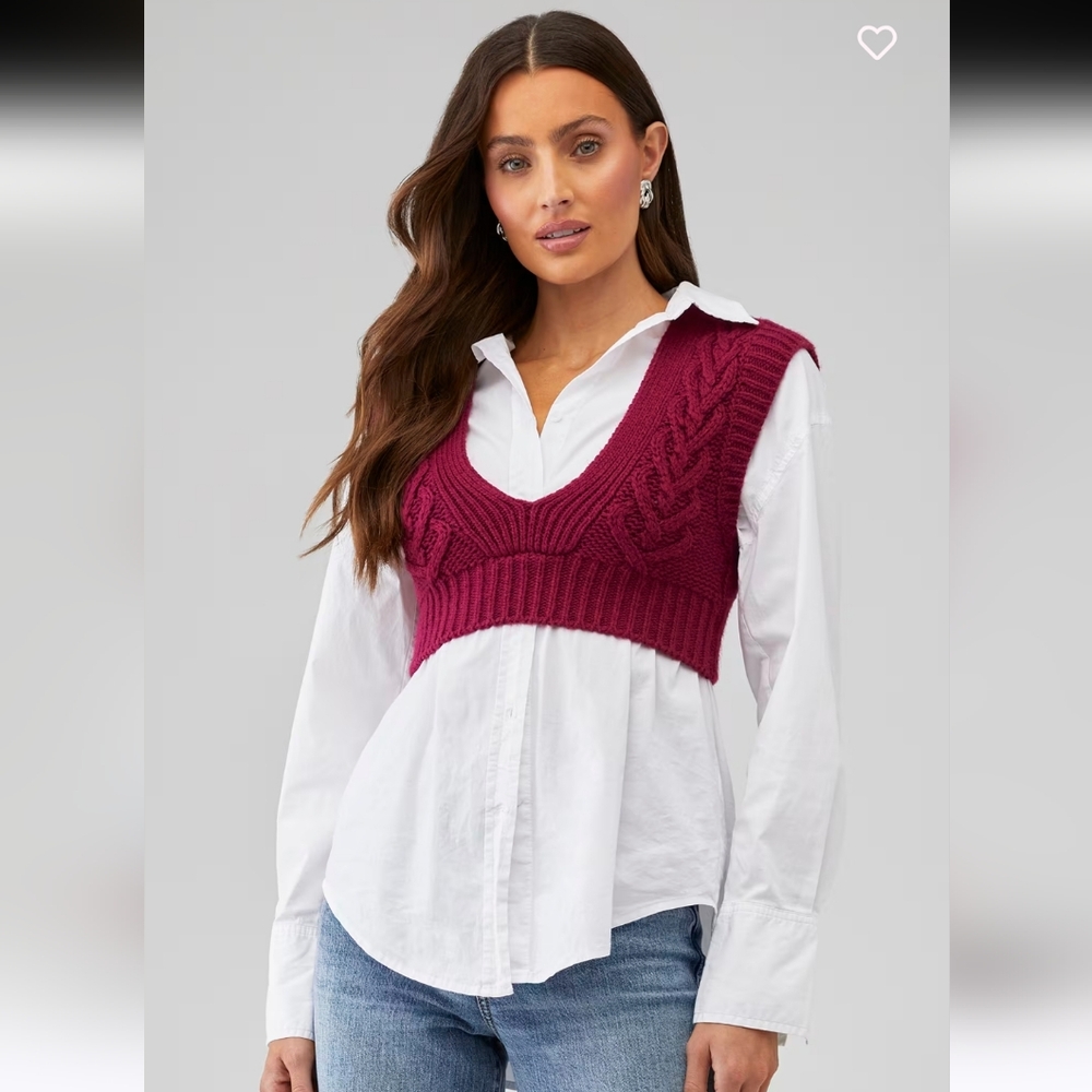 NWT - FOR LOVE & LEMONS LAYTON CROPPED VEST, SZ Meduim